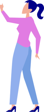 Illustration d'une personne en rose et bleu