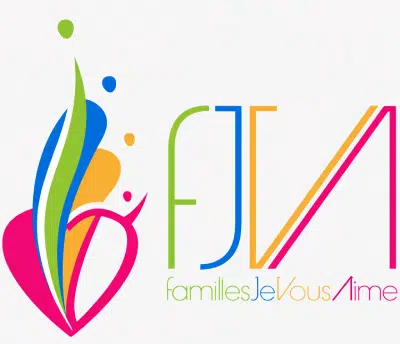 Logo coloré avec texte FJVA